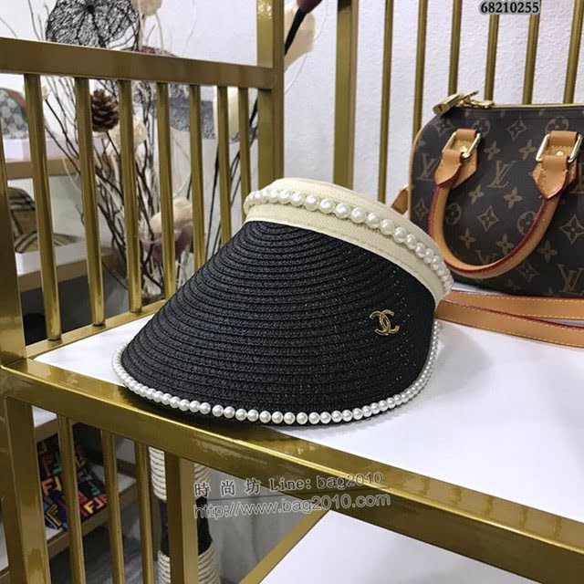 Chanel女士帽子 香奈兒春夏系列空頂編織草帽 Chanel遮陽帽  mm1020